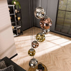 Pendant lamp Stellar old silver - 7-light, diameter 40 cm