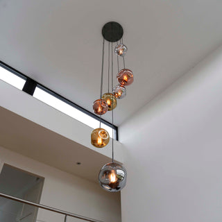 Pendant lamp Stellar old silver - 7-light, diameter 40 cm