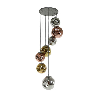 Pendant lamp Stellar old silver - 7-light, diameter 40 cm