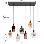 Hanglamp Amfora artic zwart - 7-lichts, 120 cm breed