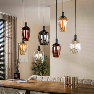 Hanglamp Amfora artic zwart - 7-lichts, 120 cm breed