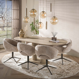 Suspension Stellar à cordons beige - 5+4 lumières, largeur 133 cm