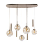 Suspension Stellar à cordons beige - 5+4 lumières, largeur 133 cm