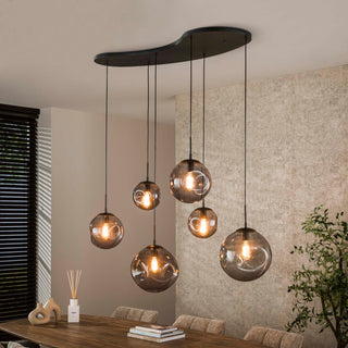 Hanglamp Stellar Black artic zwart - 6-lichts, 135 cm breed