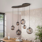 Hanglamp Stellar Black artic zwart - 6-lichts, 135 cm breed