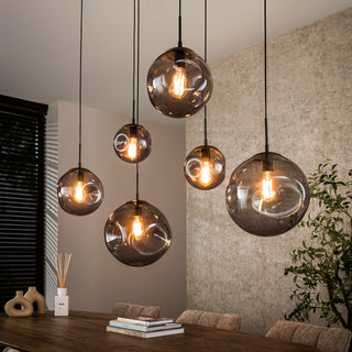 Hanglamp Stellar Black artic zwart - 6-lichts, 135 cm breed