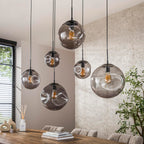 Hanglamp Stellar Black artic zwart - 6-lichts, 135 cm breed