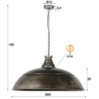 Hanglamp Industry oud zilver - 1-lichts, diameter 80 cm