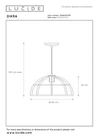 DIKRA - Suspension - Ø 40 cm - 1xE27 - Noir
