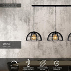 DIKRA - Suspension - Ø 40 cm - 3xE27 - Noir