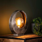 Lampe de table Full Moon argent vieilli - 1 lumière, hauteur 32 cm