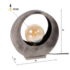 Lampe de table Full Moon argent vieilli - 1 lumière, hauteur 32 cm