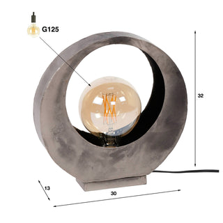 Lampe de table Full Moon argent vieilli - 1 lumière, hauteur 32 cm
