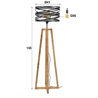 Lampadaire Twist gris ardoise - 1 lumière, hauteur 135 cm