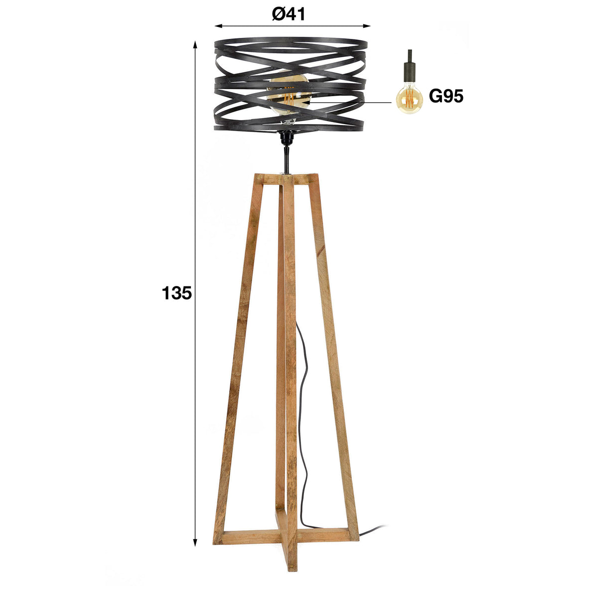 Floor lamp Twist slate grey - 1-light, 135 cm high