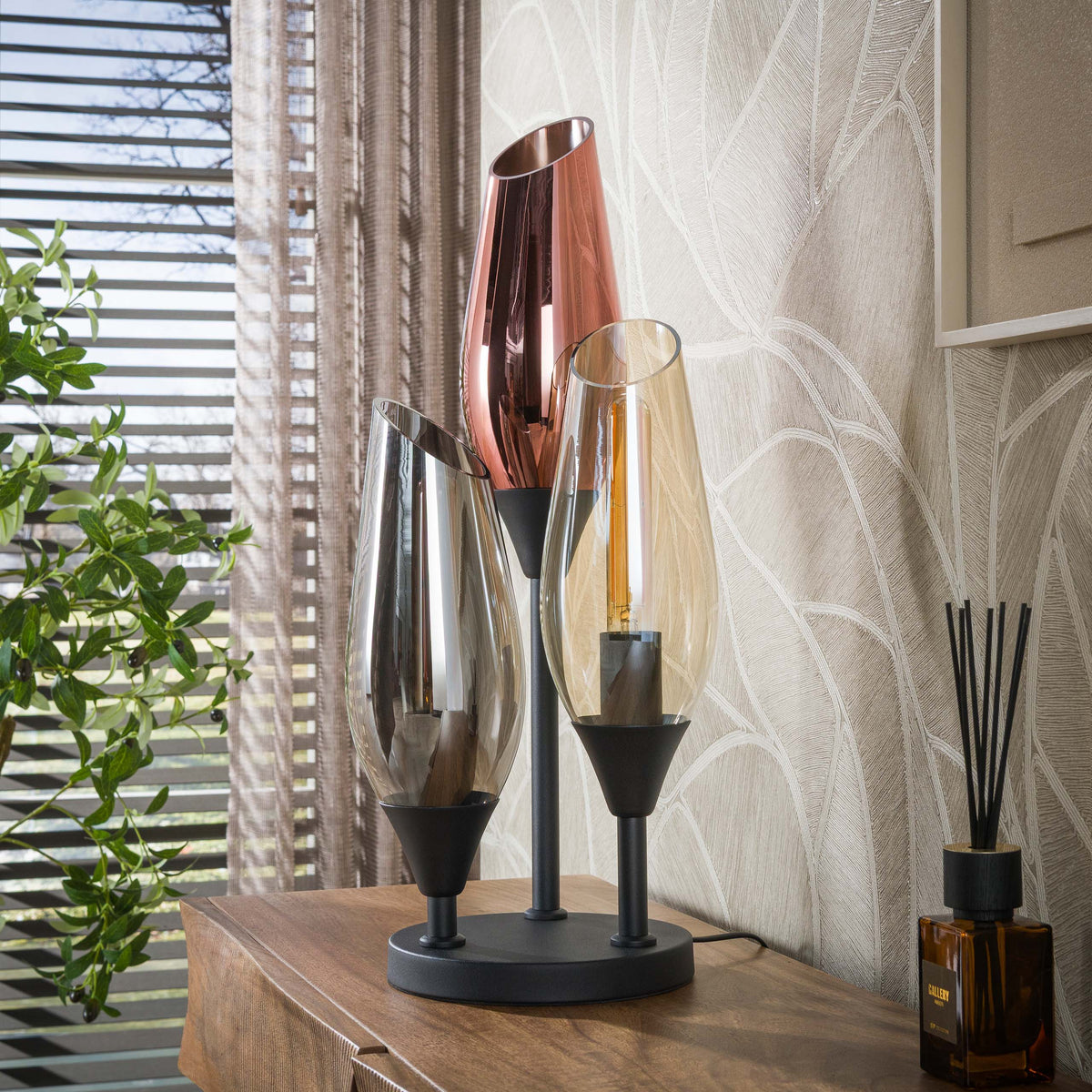 Table lamp Cocoon black - 3-light, 59 cm high