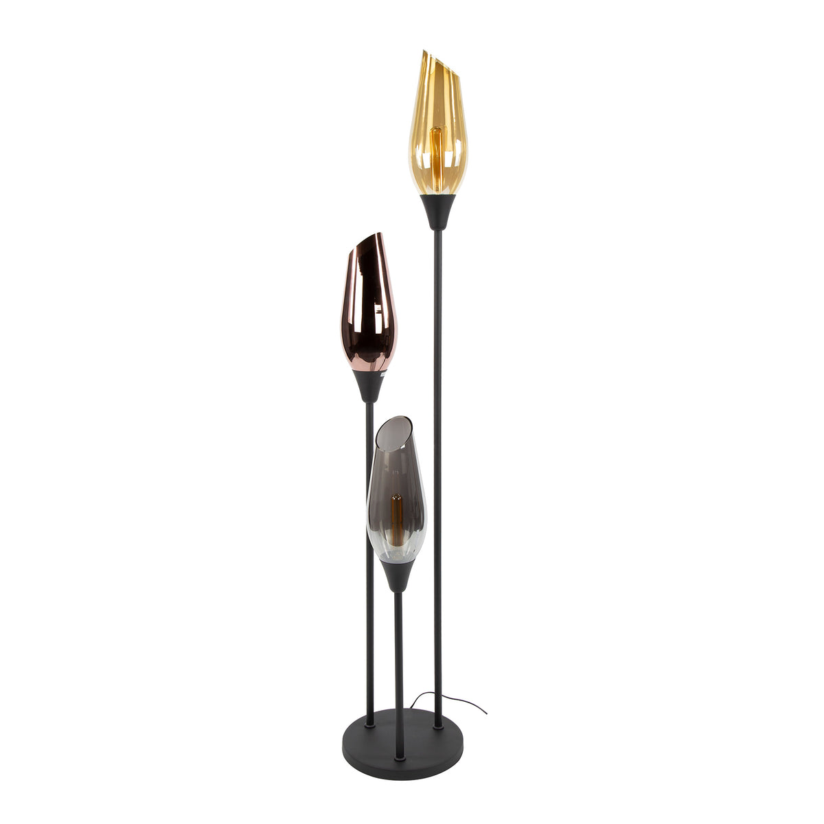 Floor lamp Cocoon black - 3-light, 168 cm high
