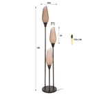 Vloerlamp Cocoon sienna bruin frosted - 3-lichts, 168 cm hoog