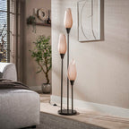 Vloerlamp Cocoon sienna bruin frosted - 3-lichts, 168 cm hoog