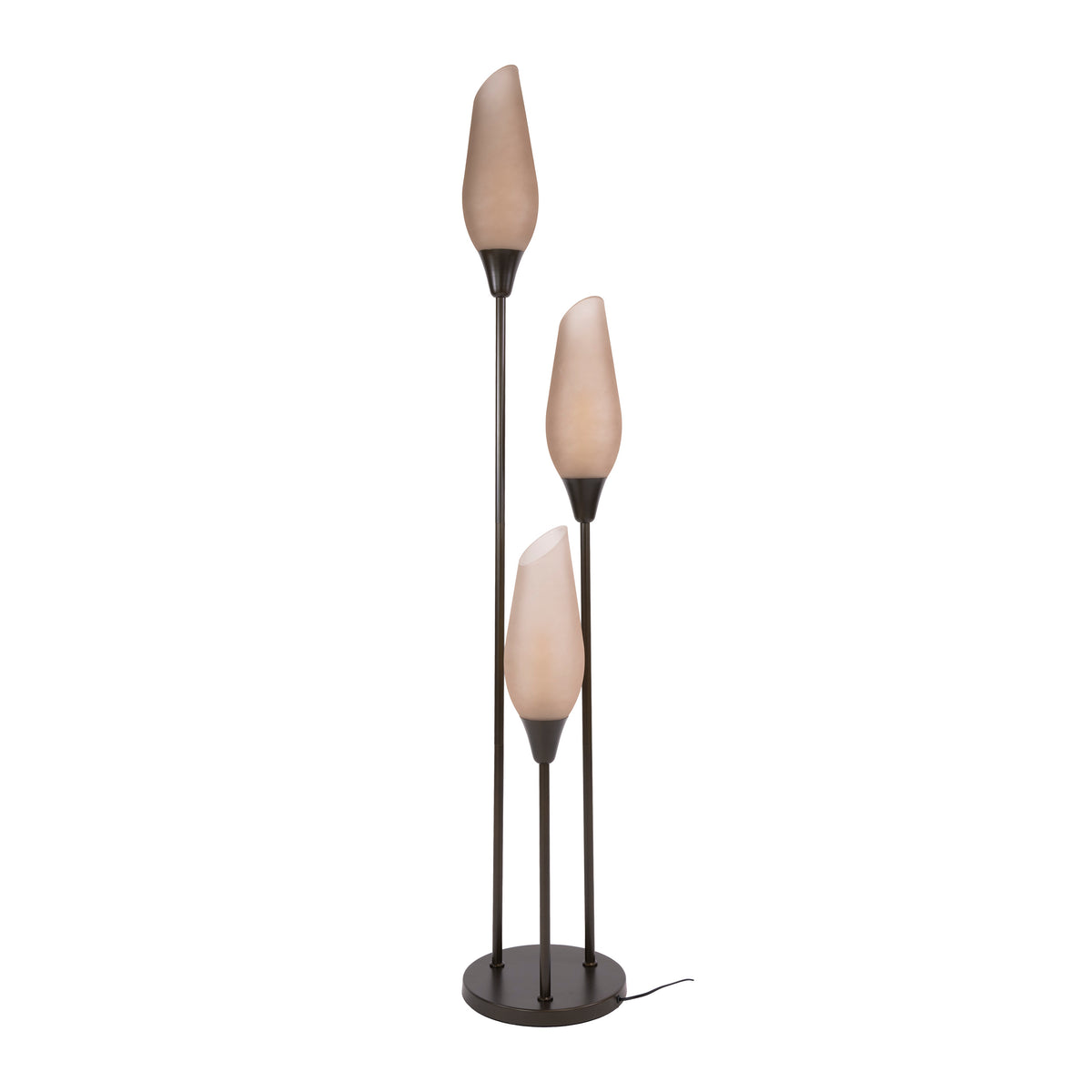 Floor lamp Cocoon sienna brown frosted - 3-light, 168 cm high
