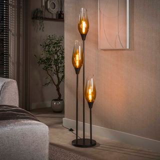 Lampadaire Cocoon brun sienna ombré - 3 lumières, hauteur 168 cm