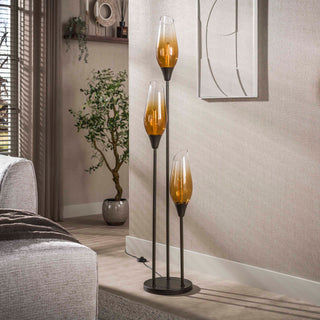 Lampadaire Cocoon brun sienna ombré - 3 lumières, hauteur 168 cm