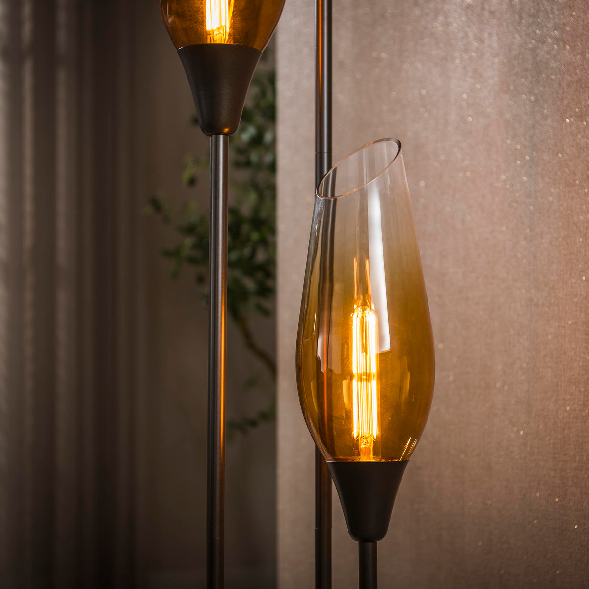 Floor lamp Cocoon sienna brown shaded - 3-light, 168 cm high