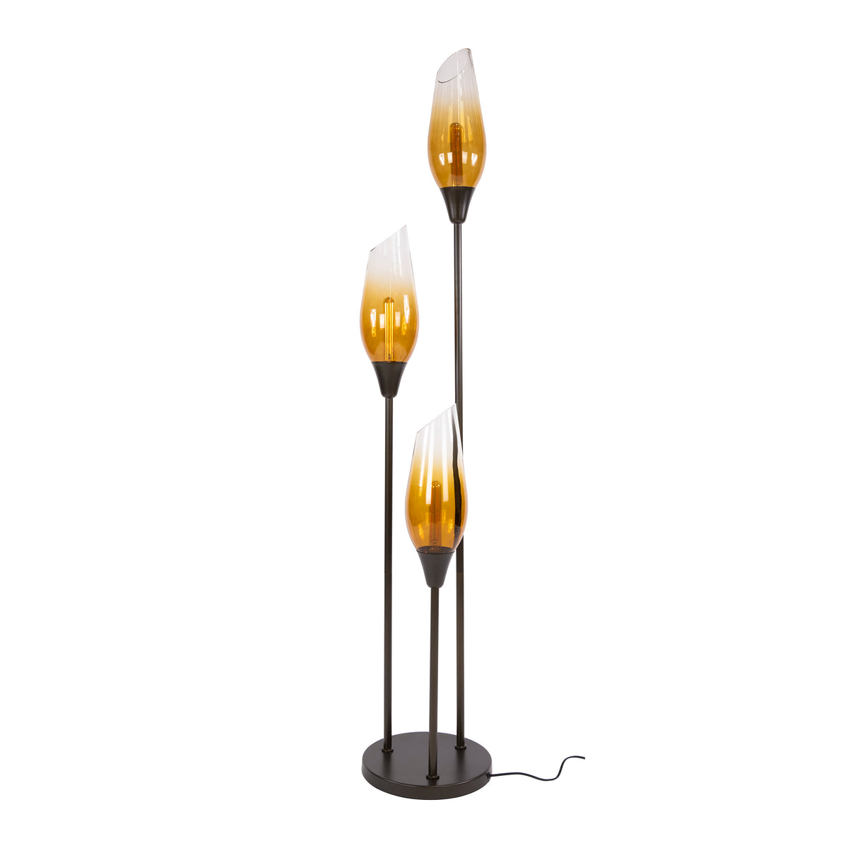 Floor lamp Cocoon sienna brown shaded - 3-light, 168 cm high