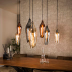 Pendant lamp Cocoon black - 4+3-light, 120 cm wide