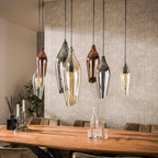 Pendant lamp Cocoon black - 4+3-light, 120 cm wide