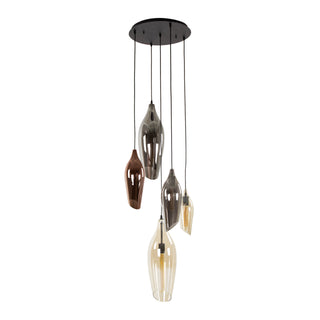 Suspension Cocoon noir - 5 lumières, diamètre 60 cm