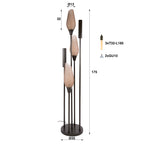 Vloerlamp Cocoon sienna bruin frosted - 5-lichts, 178 cm hoog