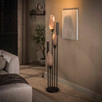 Vloerlamp Cocoon sienna bruin frosted - 5-lichts, 178 cm hoog
