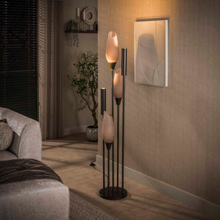Vloerlamp Cocoon sienna bruin frosted - 5-lichts, 178 cm hoog