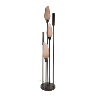 Vloerlamp Cocoon sienna bruin frosted - 5-lichts, 178 cm hoog