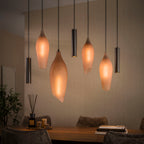 Hanglamp Cocoon pendel sienna bruin frosted - 4+3-lichts, 105 cm breed