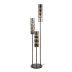 Vloerlamp Cylinder Glass artic zwart - 3-lichts, 155 cm hoog