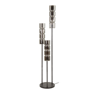 Vloerlamp Cylinder Glass artic zwart - 3-lichts, 155 cm hoog