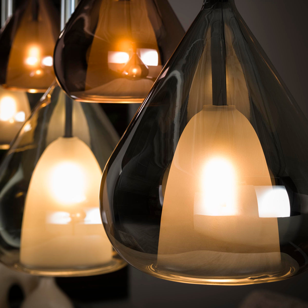 Pendant lamp Wings black - 5-light, 123 cm wide