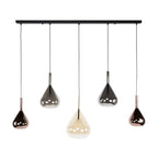Suspension Wings noir - 5 lumières, largeur 123 cm