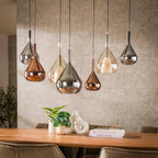 Pendant lamp Wings black - 4+3-light, 120 cm wide
