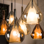 Pendant lamp Wings black - 4+3-light, 120 cm wide