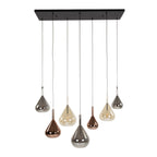 Pendant lamp Wings black - 4+3-light, 120 cm wide