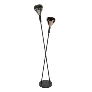 Lampadaire Wings noir - 2 lumières, hauteur 175 cm