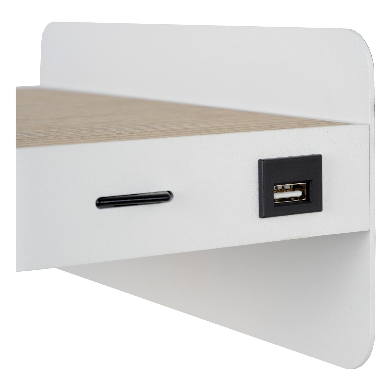 ATKIN - Bed light / Wall light - LED - 1x6W 3000K - With USB charging point - White