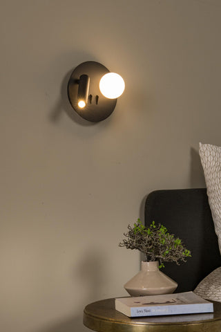 MATIZ - Bed light / Wall light - Ø 16.5 cm - LED - 3000K - With USB charging point - Black