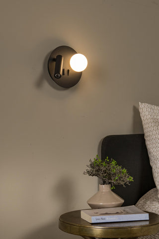 MATIZ - Bed light / Wall light - Ø 16.5 cm - LED - 3000K - With USB charging point - Black