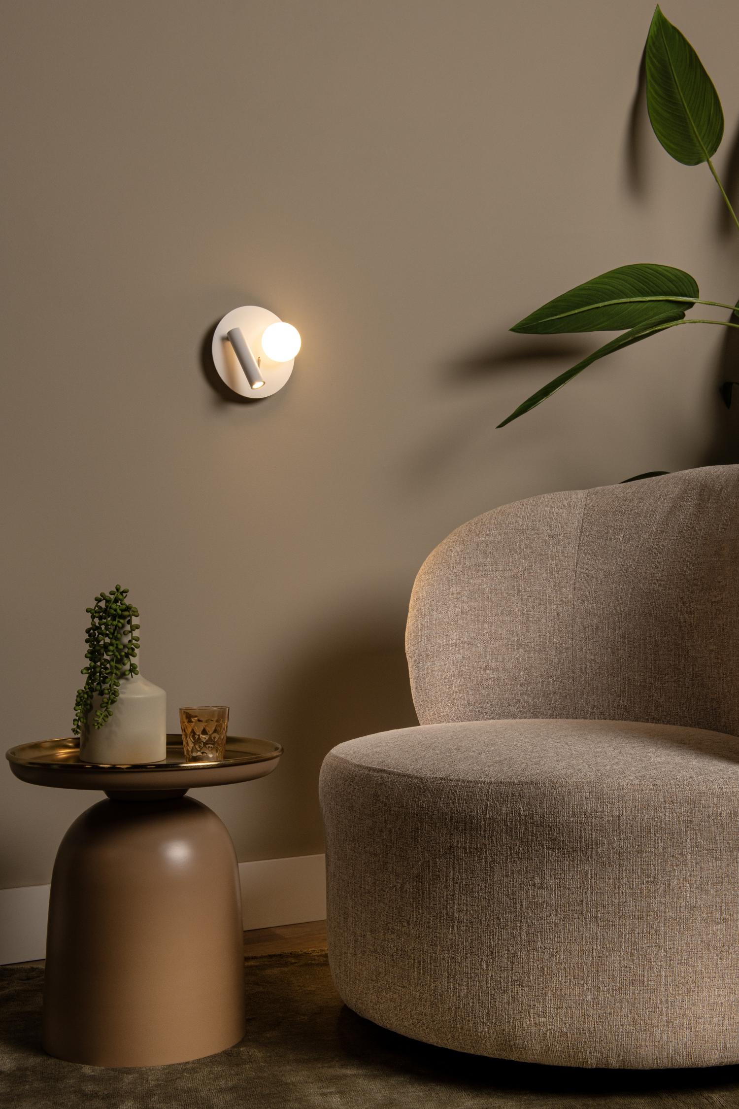 MATIZ - Bed light / Wall light - Ø 16.5 cm - LED - 3000K - With USB charging point - White