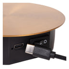 JOLIJN - Lampe de chevet / Applique murale rechargeable - Batterie/Pile - Ø 10,2 cm - LED - 1x2W 3000K - Magnétique - Or mat / Laiton