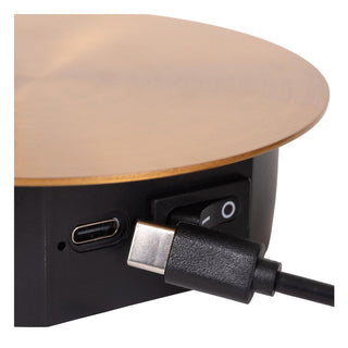 JOLIJN - Lampe de chevet / Applique murale rechargeable - Batterie/Pile - Ø 10,2 cm - LED - 1x2W 3000K - Magnétique - Or mat / Laiton